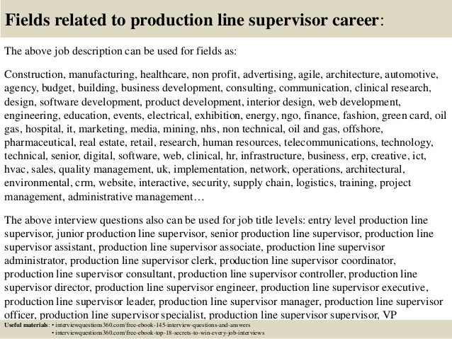 18 fields related to production line supervisor career the above job description - Assembly Line Job Description 18 fields related to production line supervisor career the above job description - Assembly Line Job Description