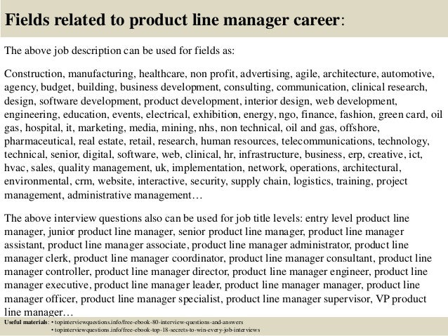 product line manager job description
