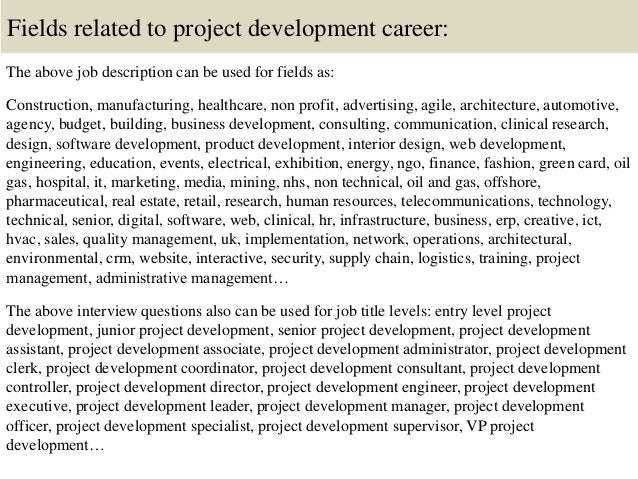 project development manager job description