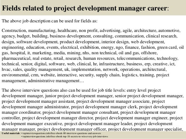 project development manager job description