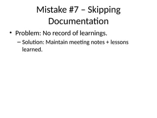 Top 10 Project Management Mistakes (and How to Avoid Them) | PPTX