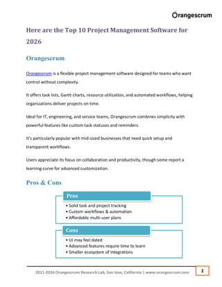 Top 10 Project Management Software for 2026 | PDF