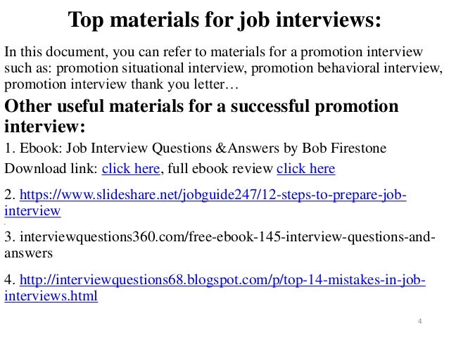 interview questions for promotion