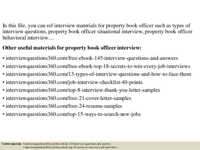 Top 10 Property Book Officer Interview Questions And Answers