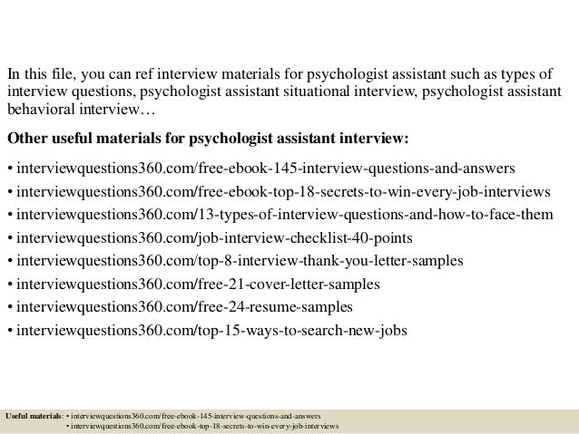 research assistant interview questions psychology