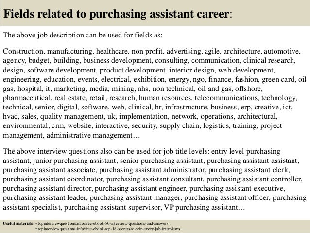 purchasing assistant resume
