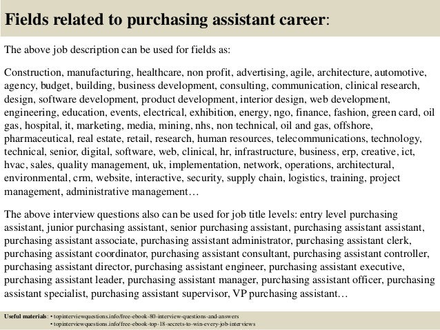 Purchasing job description resume