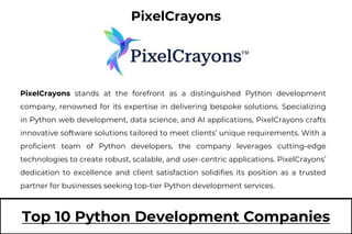 Top 10 Python Development Companies - ☎ +1 9177322215 | PPT