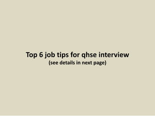 Top 10 qhse interview questions with answers | PPTX