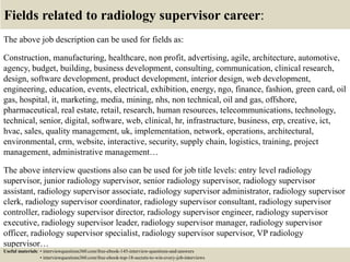 Top 10 radiology supervisor interview questions and answers | PPTX