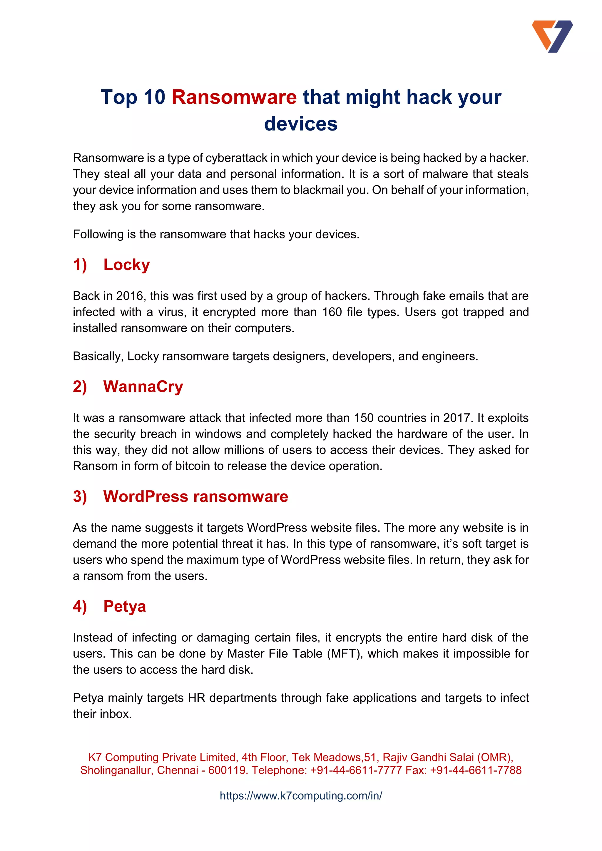 Popular Ransomware Examples Top 10 Ransomware Scenarios: How Cybercriminals Are – HOHMOJ
