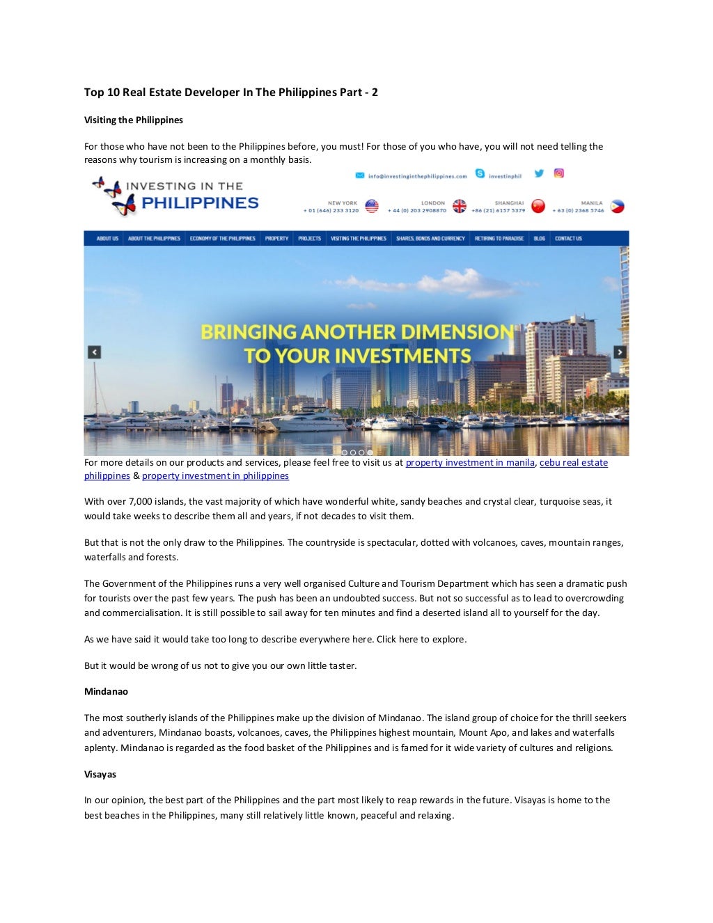 Top 10 real estate developer in the philippines part 2