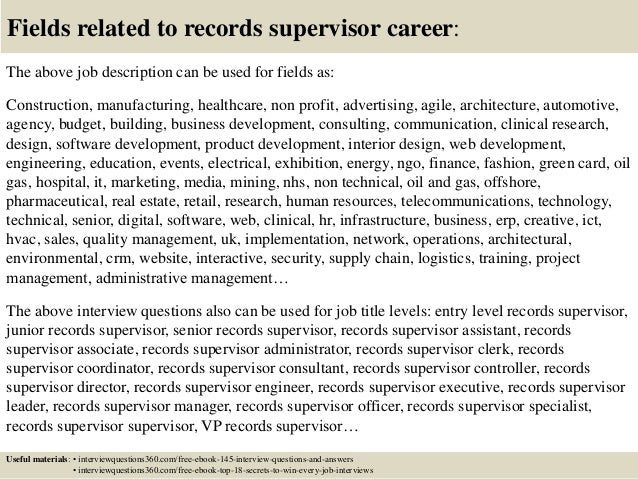 supervisor interview questions answers