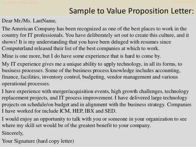 Top 10 Reed Columbus Cover Letter Samples