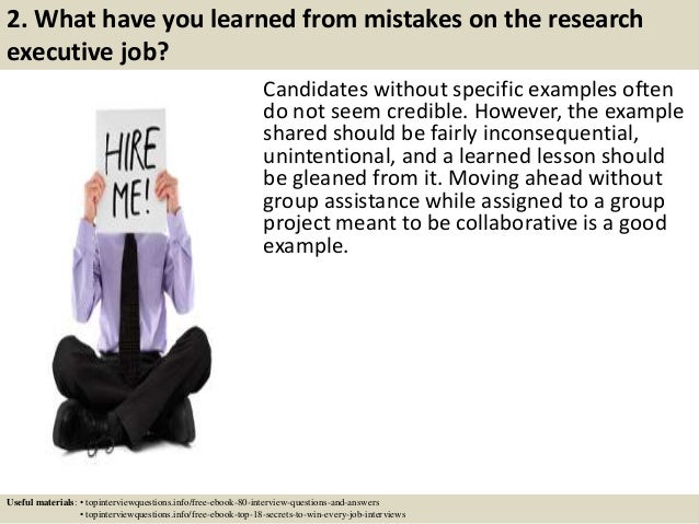 Top 10 research executive interview questions and answers