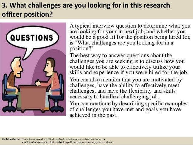 research officer interview questions