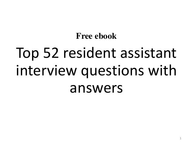 resident advisor interview questions