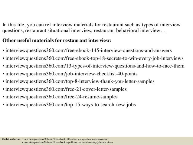 top 10 restaurant interview questions and answers restaurant job interview questions