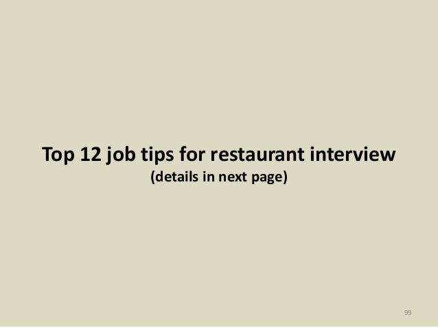 restaurant interview questions and answers