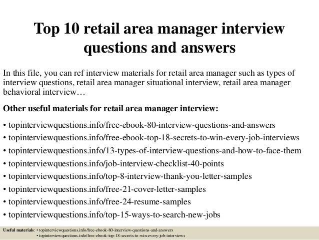 top 10 retail area manager interview questions and answers retail job interview questions