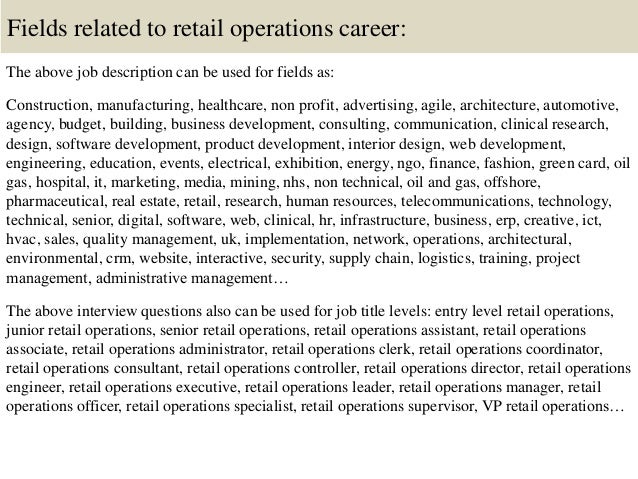 retail operations manager job description sample