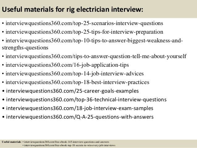 Electrician interview questions and answers