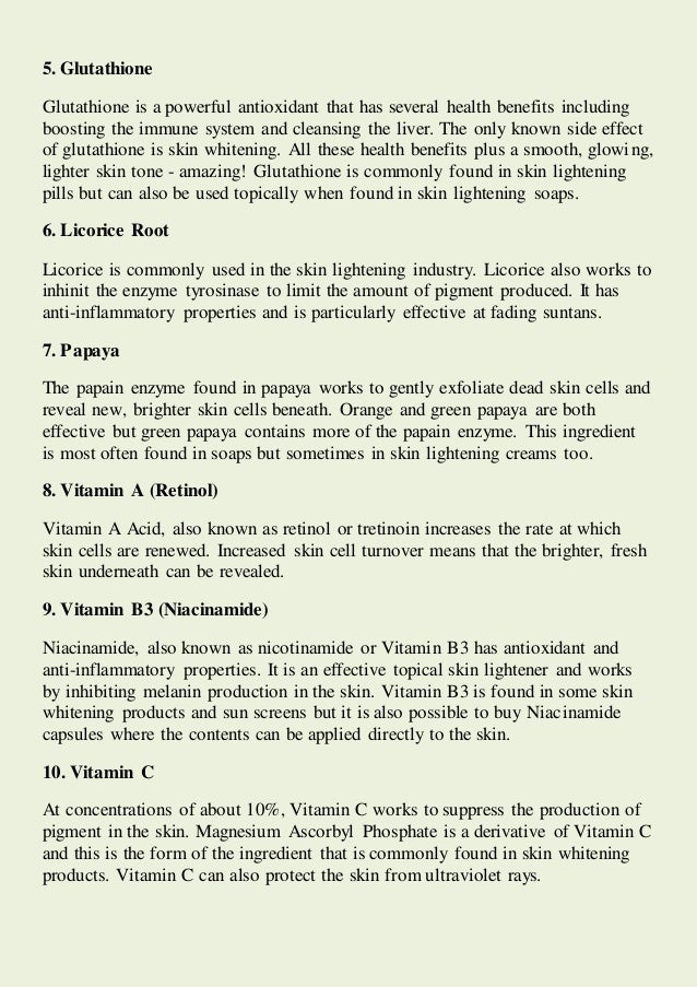 Top 10 Safe Skin Lightening Ingredients