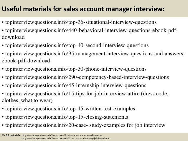 sales account manager interview questions