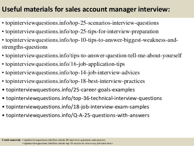 sales account manager interview questions
