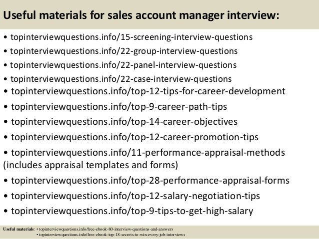 sales account manager interview questions