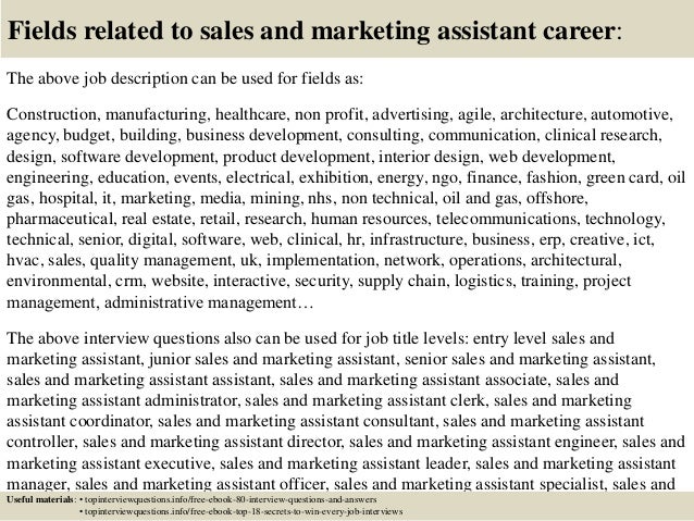 job description marketing assistant