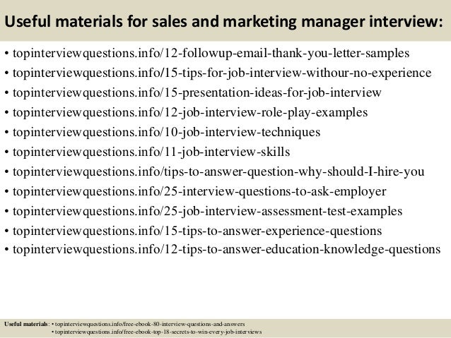interview questions for marketing position