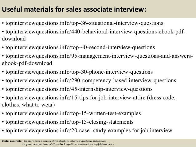 Top 10 sales associate interview questions and answers