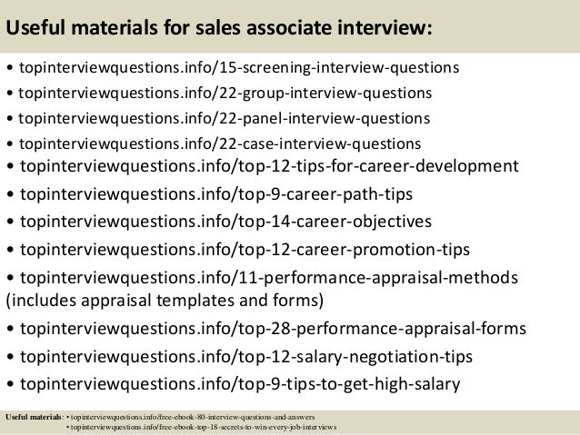 Top 10 sales associate interview questions and answers
