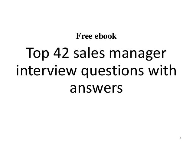 Interview Questions For Sales Managers Remar