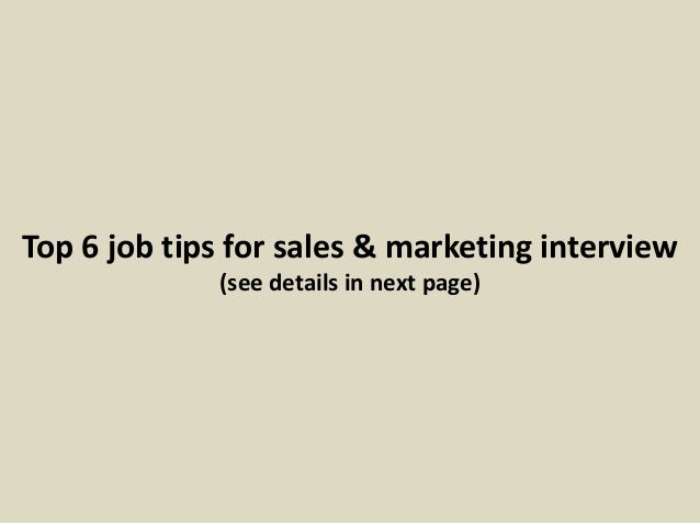 sales and marketing interview questions