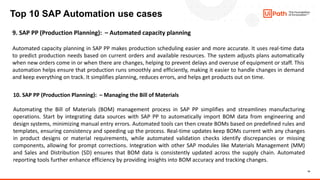 Sap Module Utilization SAP Automation with UiPath: Top 10 Use Cases Across FI/MM/SD/Basis/PP ...