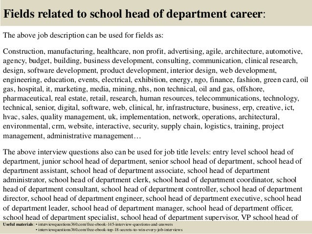 assistant head of school cover letter