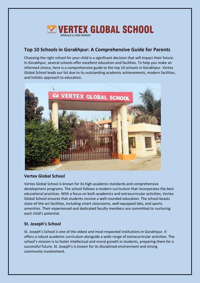 Top 10 Schools in Gorakhpur and A Comprehensive Guide for Parents.pdf