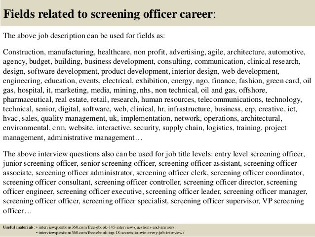 top 10 screening officer interview questions and answers pre screening interview questions and answers