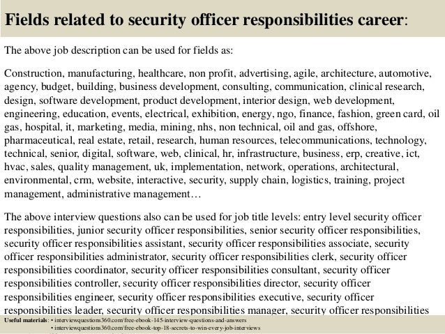 top 10 security officer responsibilities interview questions and answ responsibilities of a security officer