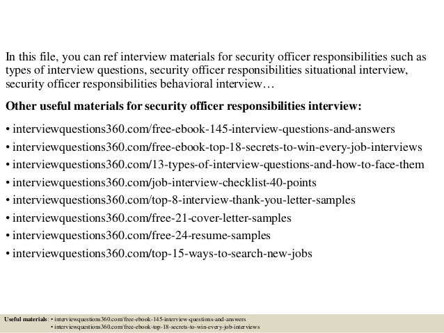 responsibilities of a security officer