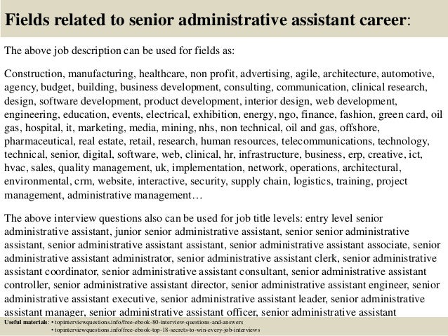 example resume marketing 10 questions administrative senior Top interview assistant example resume marketing 10 questions administrative senior Top interview assistant