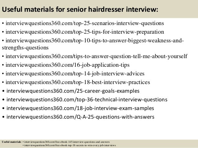 hairdressing job interview questions