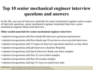 Top 15 IC Engine Interview Questions and Answers for Job Seekers