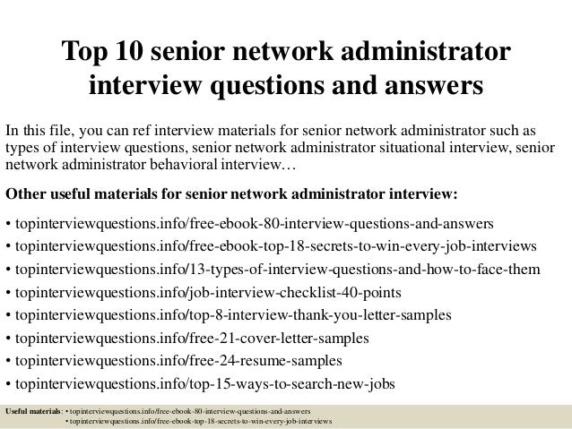 network administrator interview questions