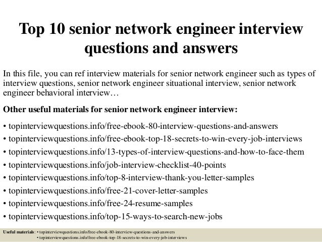top 10 senior network engineer interview questions and network engineer interview questions