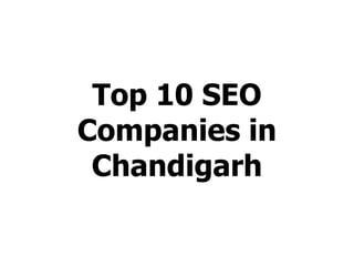 Top 10 seo companies in chandigarh
