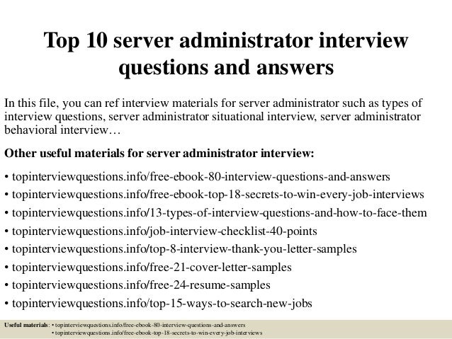 interview questions for servers