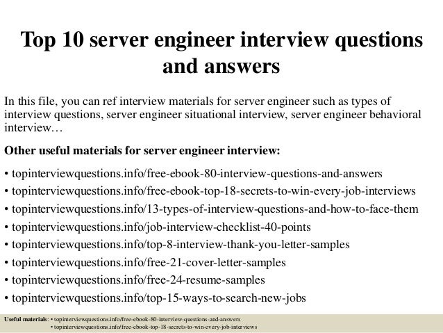 typical server interview questions